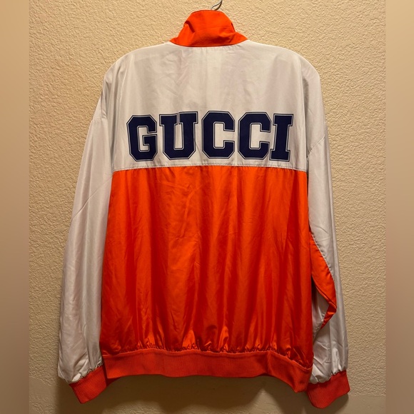 New Gucci GG Logo Zipper Windbreaker Jacket Size M - Picture 7 of 13